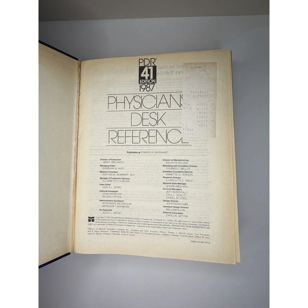 Physicians' Desk Reference 41st Edition Hardcover Medical Economics 1987 Vintage